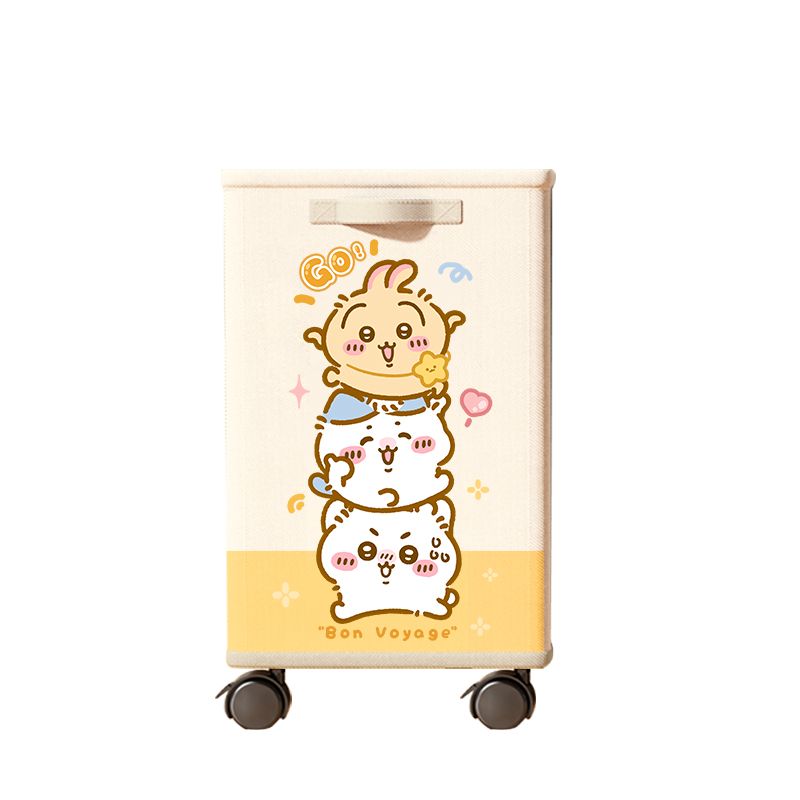 Home Edit Bathroom Storage - チイカワ、ハチワレ、ウサギのかわいい漫画柄ローリング収納カート、オフィスワークステーション用キャスター付きモバイルデスク下オーガナイザー