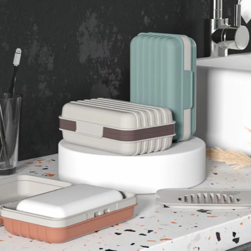 浴室や旅行に最適な、蓋付きのプラスチック製石鹸入れ。石鹸を乾 - Home Essentials Bathroom Storage のレビューと価格