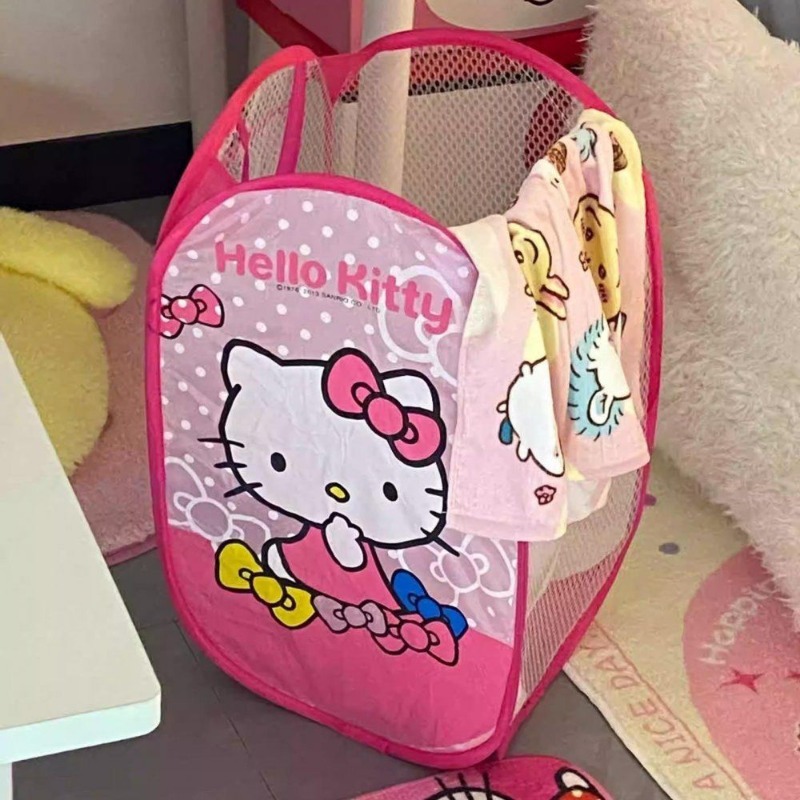 かわいい漫画柄の折りたたみ式洗濯かご。ストライプ柄で、お部屋 - Home Edit Bathroom Storage のレビューと価格