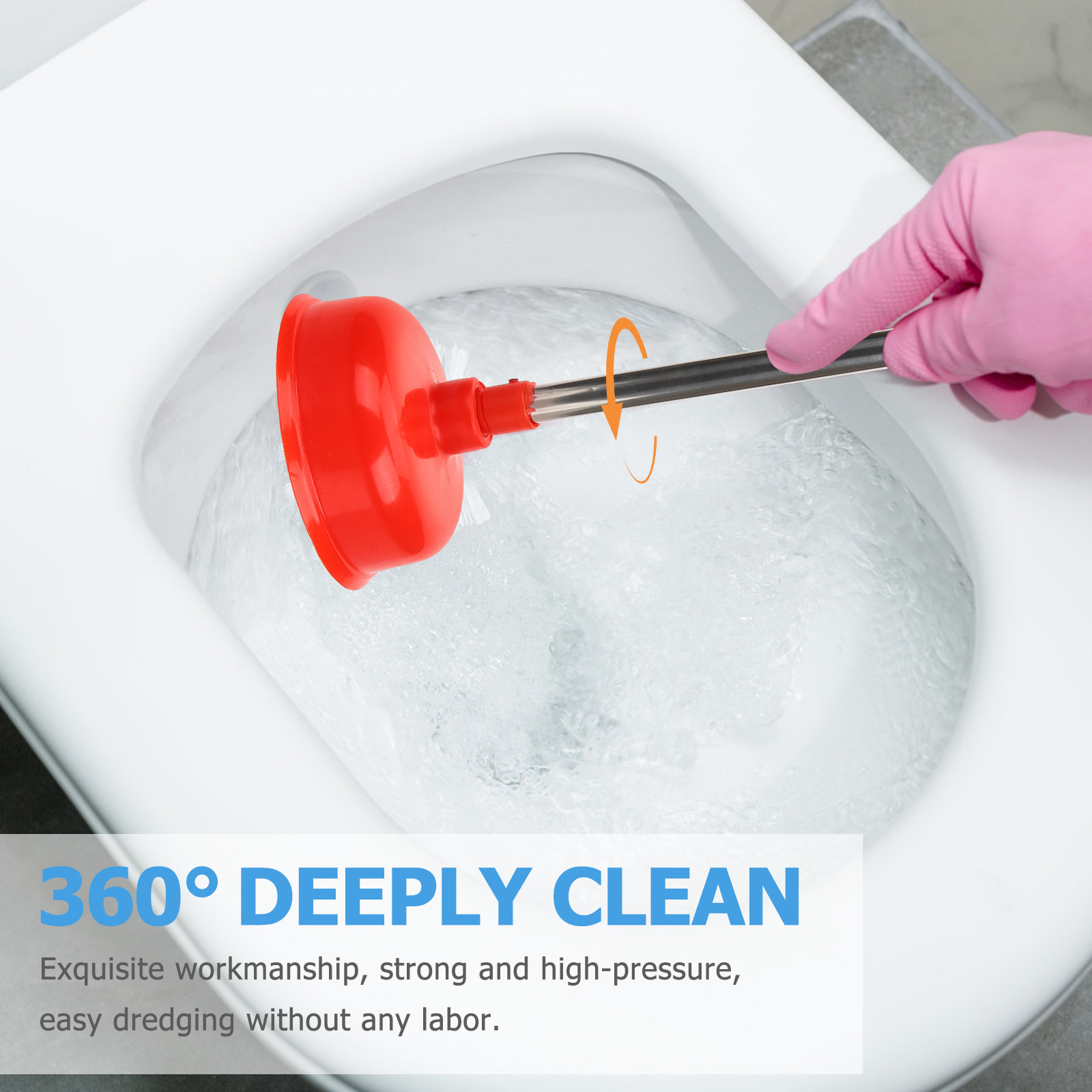 強力な吸盤を備えた、耐久性に優れた長柄のトイレ用プランジャー - Plunger Toilet のレビューと価格